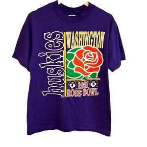 vintage UW huskies T-shirt M 1991 rose bowl university of Washington single stit